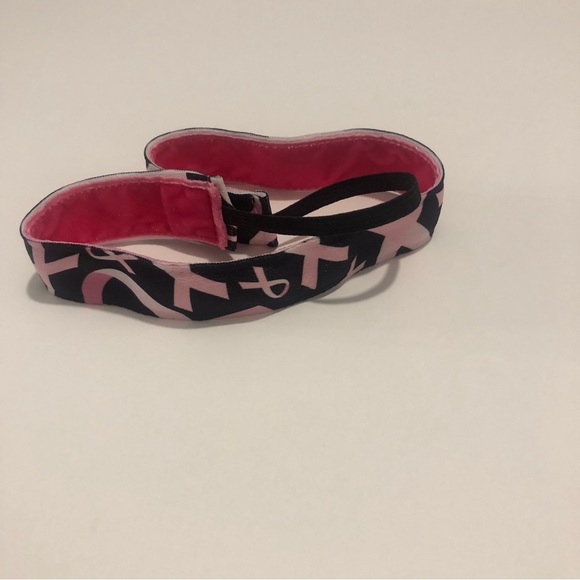 3/$15 New Sweaty Bands Headband Breast Cancer Awareness Black & Pink 1 inch - Picture 2 of 8